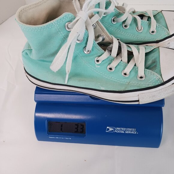 Converse All Star Hi-Top Sneakers Chuck Taylor Unisex Men 6/ Women 7 Turquoise - Picture 12 of 13